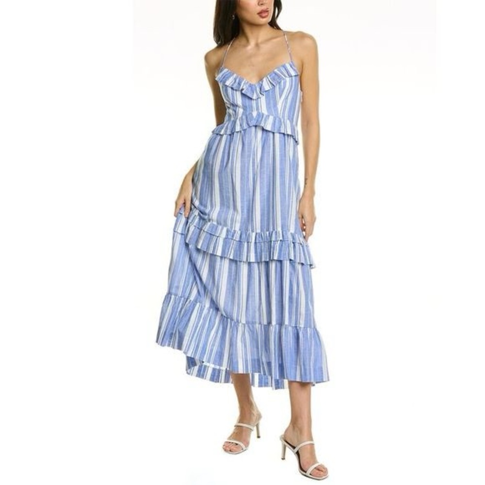 Cinq À Sept Blue Striped Maxi Dress size 0
